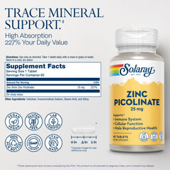 Close-up of Zinc Picolinate 25 mg tablet