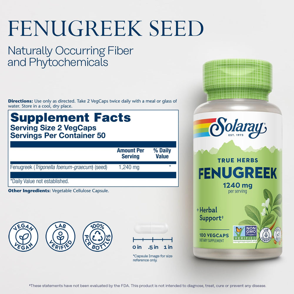 Fenugreek seed dietary fiber and phytochemicals close-up