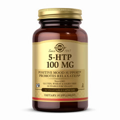 Solgar 5-HTP 100 mg bottle with 90 vegetable capsules