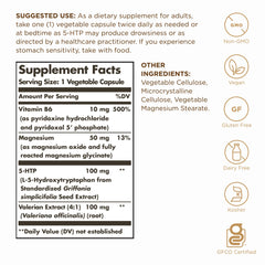 Close-up of Solgar 5-HTP label
