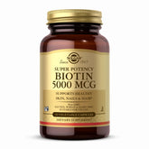 Solgar Biotin 5000 mcg bottle with 50 vegan capsules