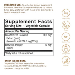 Solgar Boswellia Resin Extract vegetable capsules close-up