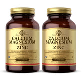Solgar Calcium Magnesium Plus Zinc two-pack bottle and packaging