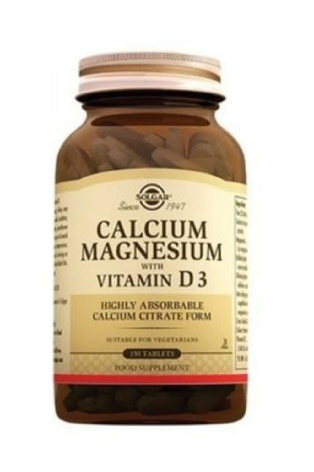 Solgar Calcium Magnesium with Vitamin D3 – 2-Pack, 150 Tablets, 60 Servings