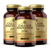 Solgar Calcium Magnesium Plus Zinc 3-Pack bottle and label