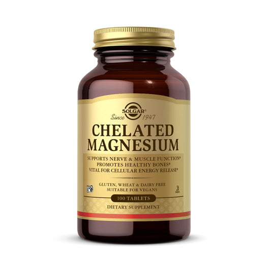 Solgar Chelated Magnesium bottle – 100 tablets