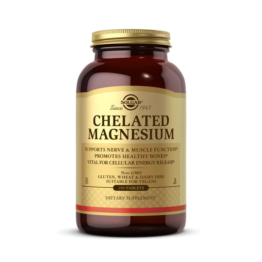 Solgar Chelated Magnesium 250 Tablets bottle front label