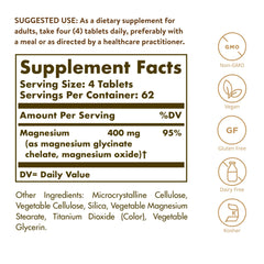 Solgar Chelated Magnesium bottle label