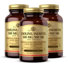 Solgar Choline/Inositol 500 mg/500 mg bottles - 3-pack