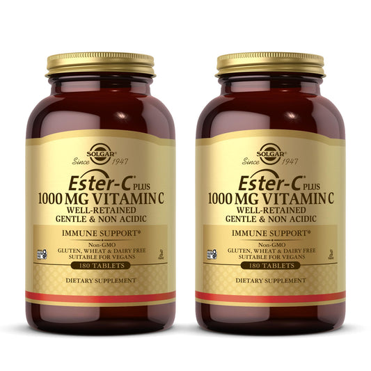 Solgar Ester-C Plus 1000 mg Vitamin C bottle label showing 360 servings