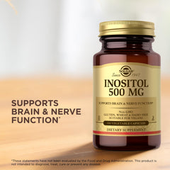 Nutritional facts panel for Solgar Inositol 500 mg