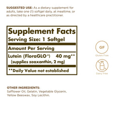 Solgar Lutein 40 mg softgels with blue light protection