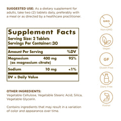 Solgar Magnesium Citrate bottle displaying label