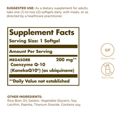 Close-up of CoQ-10 softgels in bottle