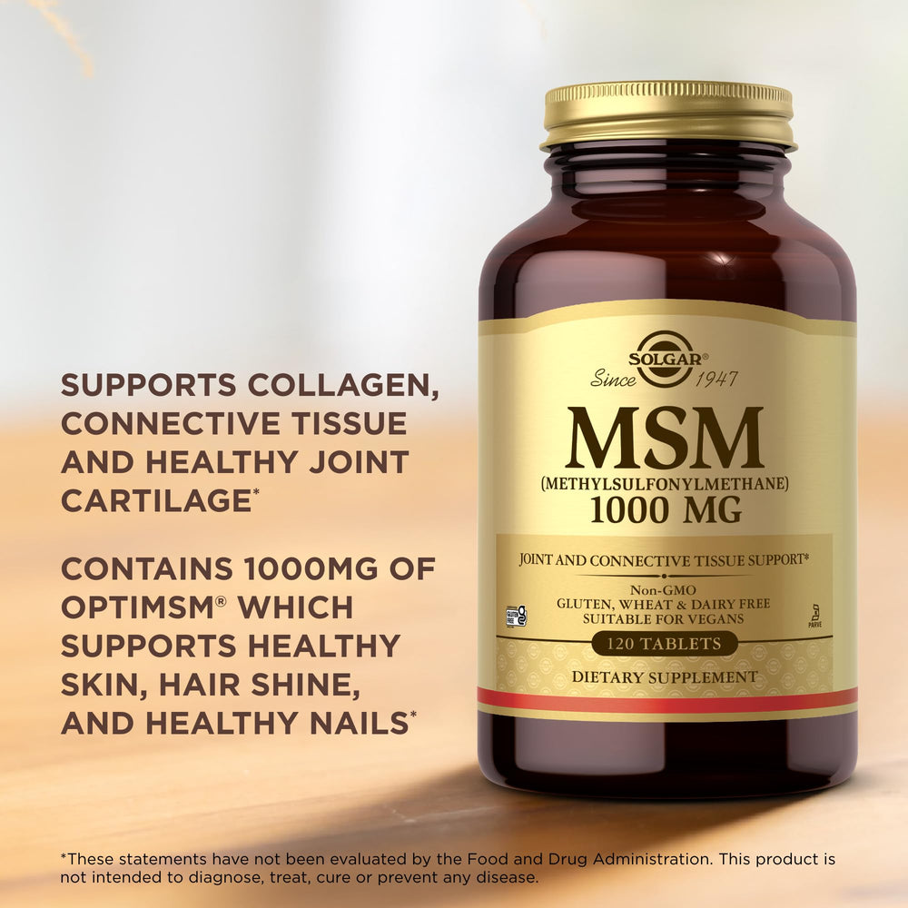 Solgar MSM 1000 mg ingredients label