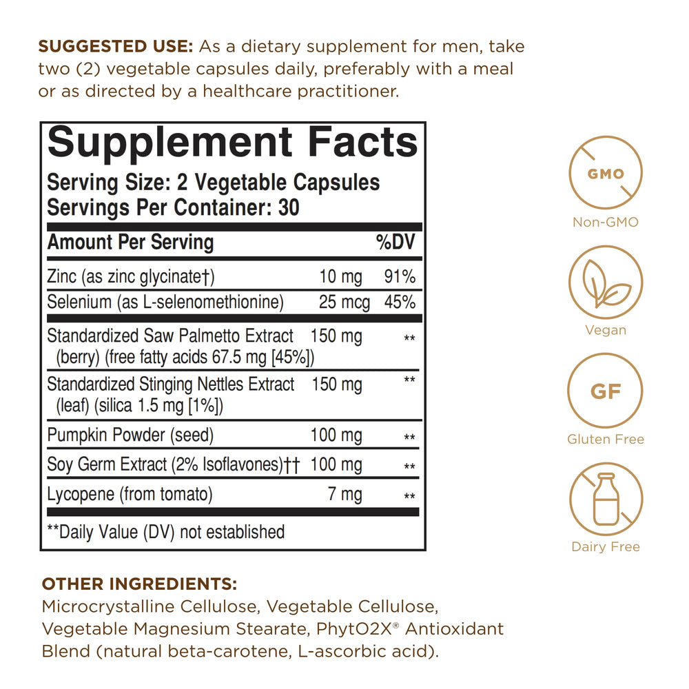Solgar Prostate Support bottle side view