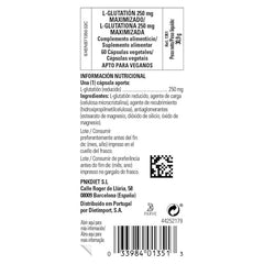 Solgar Reduced L-Glutathione 250 mg bottle and packaging side view