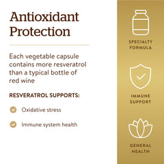 Solgar Resveratrol 500 mg plant-based vegetable capsules