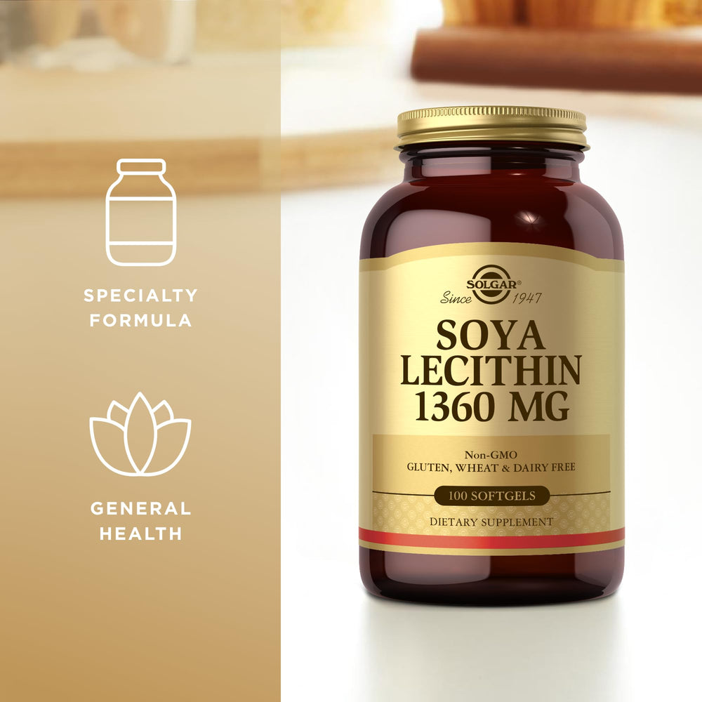 Gluten-free and dairy-free Solgar Lecithin packaging