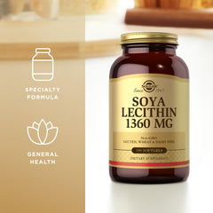 Gluten-free and dairy-free Solgar Lecithin packaging