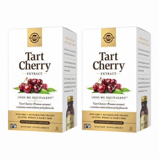Solgar Tart Cherry 1000 mg Pack of 2 outer packaging with capsules