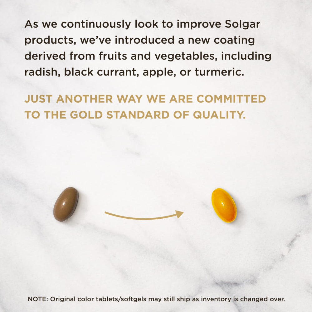 Non-GMO, gluten-free, dairy-free labeling on Solgar ubiquinol