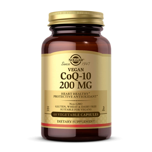 Solgar Vegetarian CoQ-10 200 mg bottle with 60 vegetable capsules