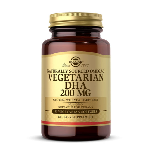 Solgar Vegetarian DHA 200 mg bottle and label