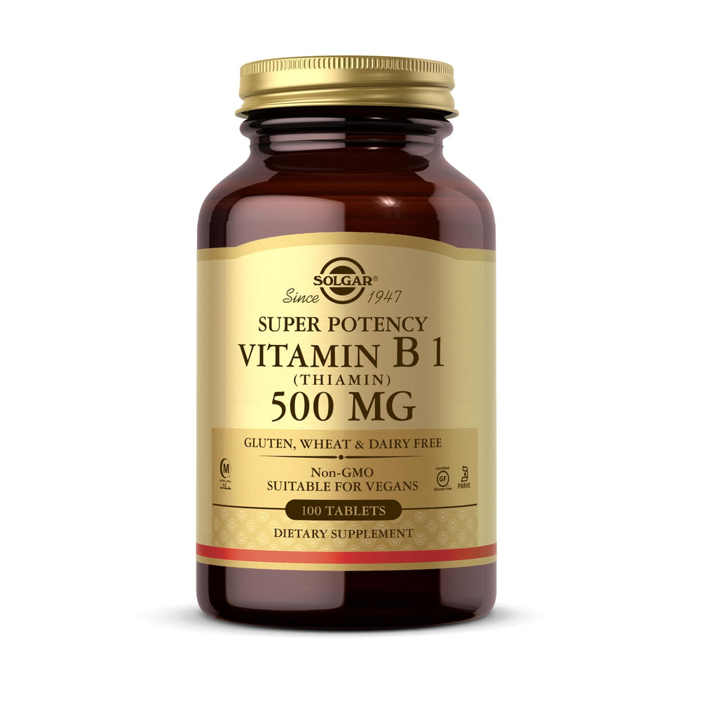 Solgar Vitamin B1 Thiamin 100 tablets bottle hero image