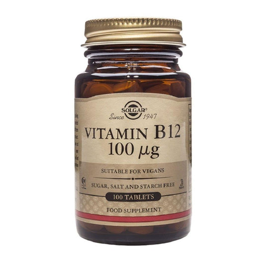 Solgar Vitamin B12 100 mcg bottle – 100 tablets