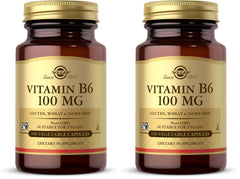 Solgar Vitamin B6 100 mg bottle front view - 100 vegetable capsules