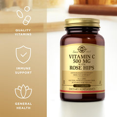 Vegan, non-GMO Solgar Vitamin C 500 mg with Rose Hips