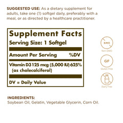Close-up of Solgar Vitamin D3 400 IU softgels capsules