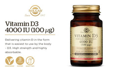 Solgar Vitamin D3 bottle side view