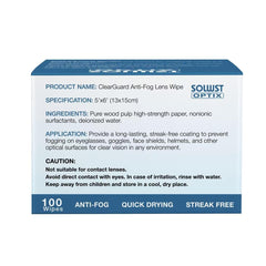 Close-up of a pre-moistened anti-fog wipe
