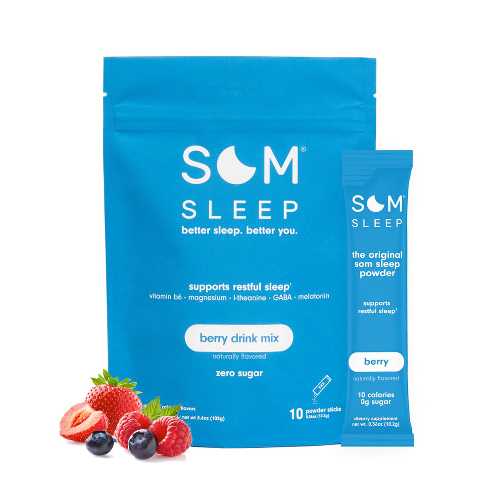 Travel-ready Som Sleep Berry powder pack