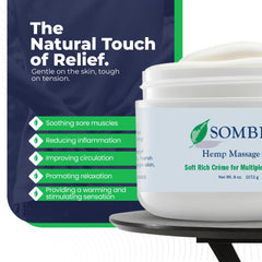 Side view of Sombra Hemp Massage Crème 8oz