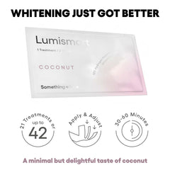 Open box showing whitening strips for coconut flavor