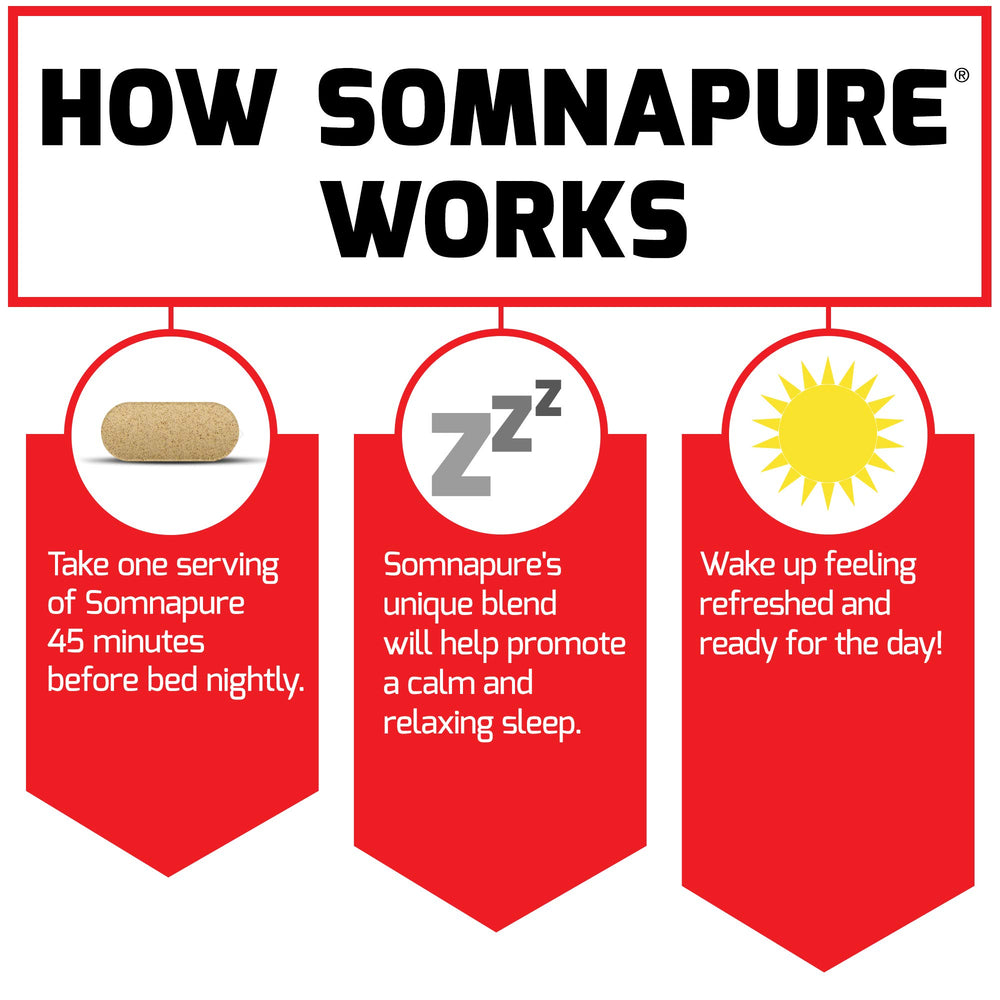 Graphic showing Somnapure ingredients valerian and melatonin