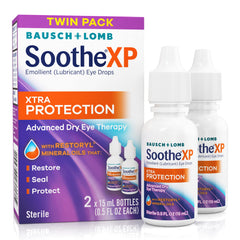 Soothe XP Eye Drops bottle provides on-the-go moisture relief.
