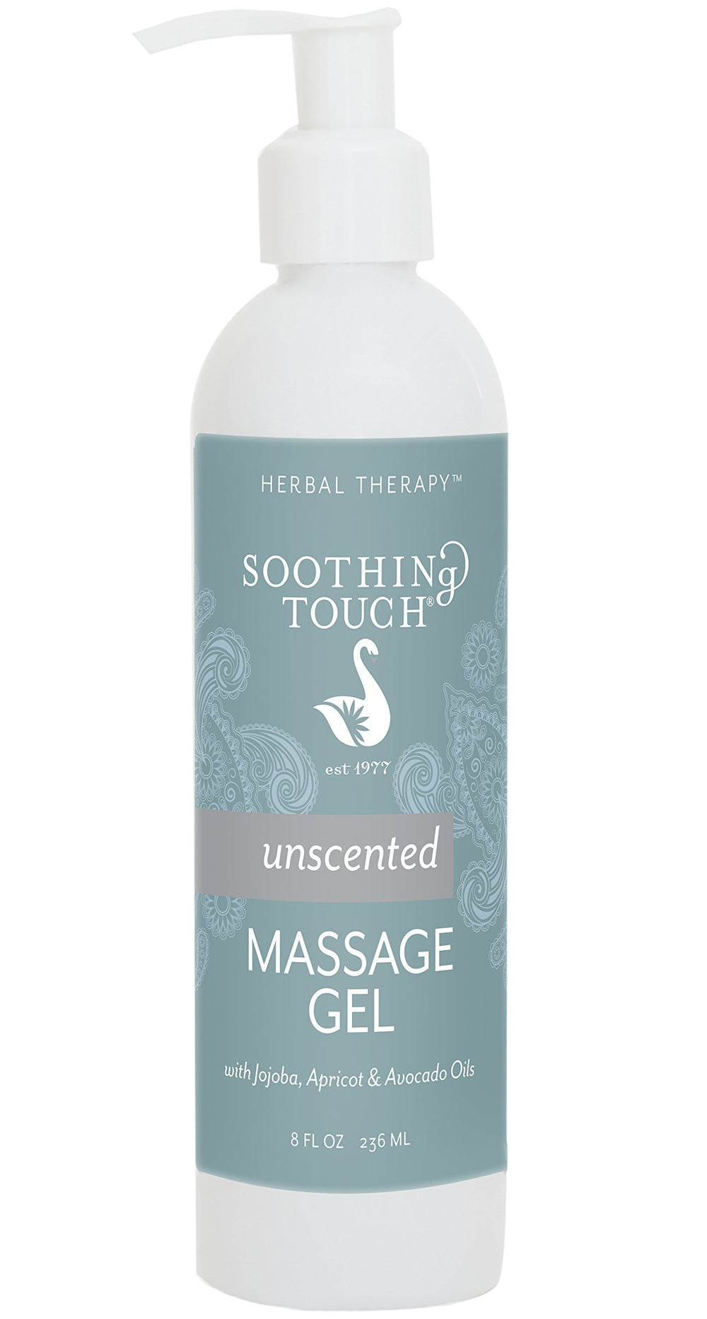 Soothing Touch Unscented Massage Gel 8 oz bottle with long-lasting glide