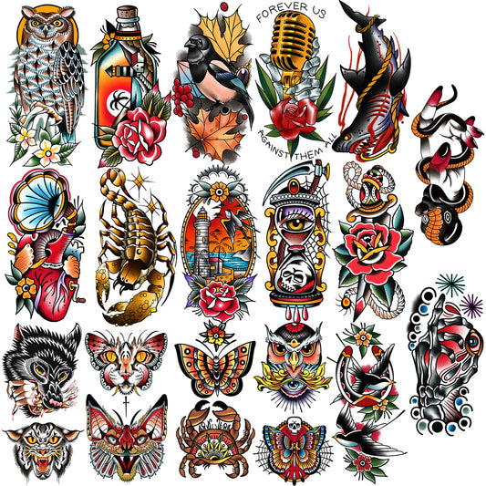 SOOVSY classic tattoo sheets offer bold designs for versatile decorating on arms or legs.