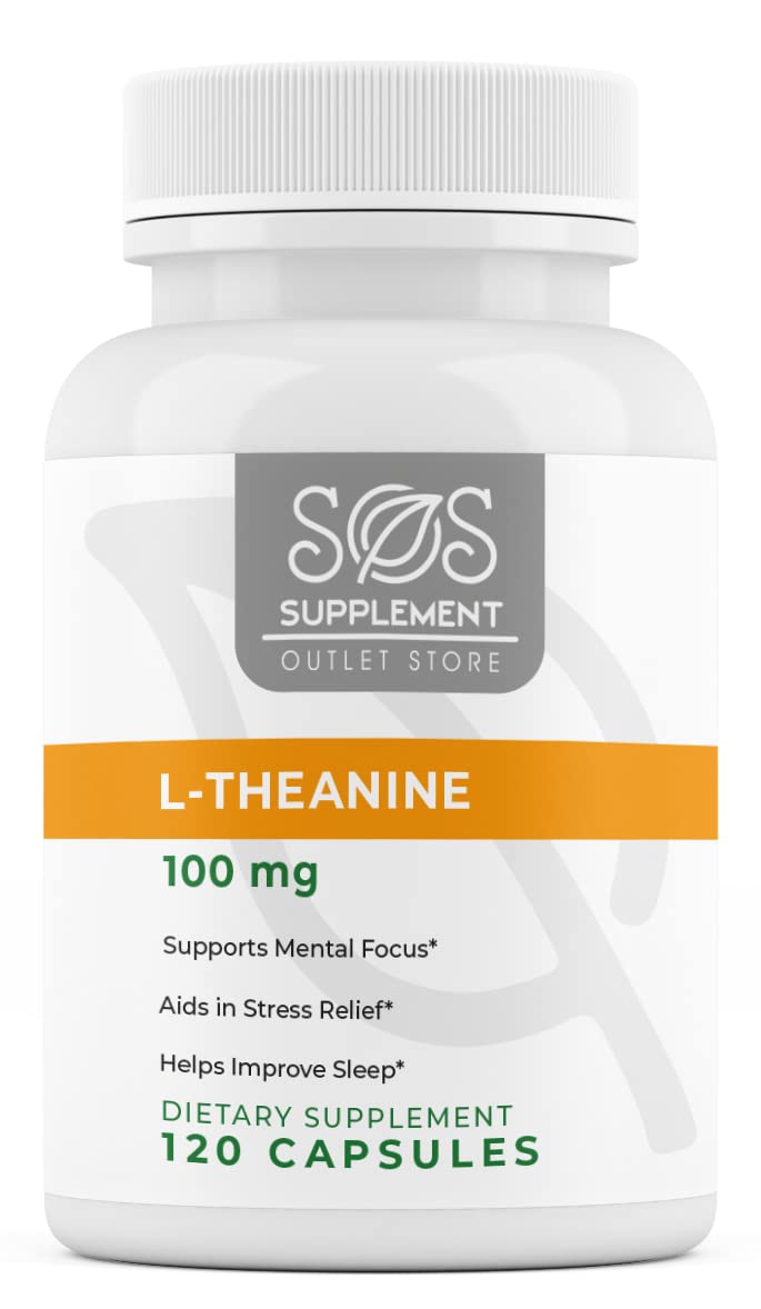 SOS L-Theanine brain support 100mg 120-count main image