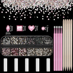 Assorted crystal tooth gems and applicator brushes