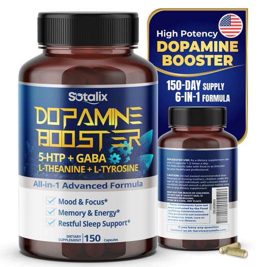 Sotalix 5-HTP GABA with L-Theanine and L-Tyrosine – USA Made – 150-day supply – capsule image 01