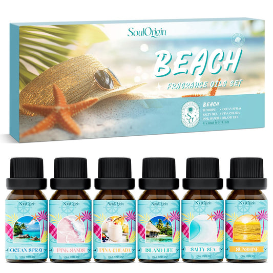 Soulorigin Beach Fragrance Oils Set – Ocean Spray bottle and six-pack