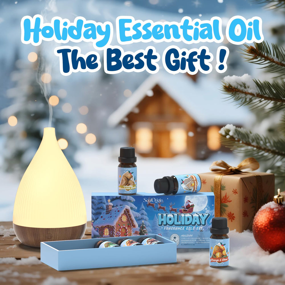 Soulorigin Holiday Oils Set packaging and festive box