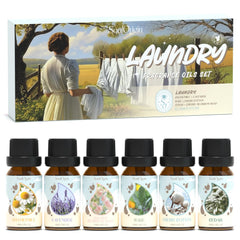 Soulorigin Laundry Fragrance Oils Set packaging featuring six scent bottles