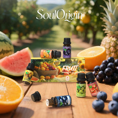 SoulOrigin lifestyle kitchen display with oils adding cheerful, fresh aroma benefits