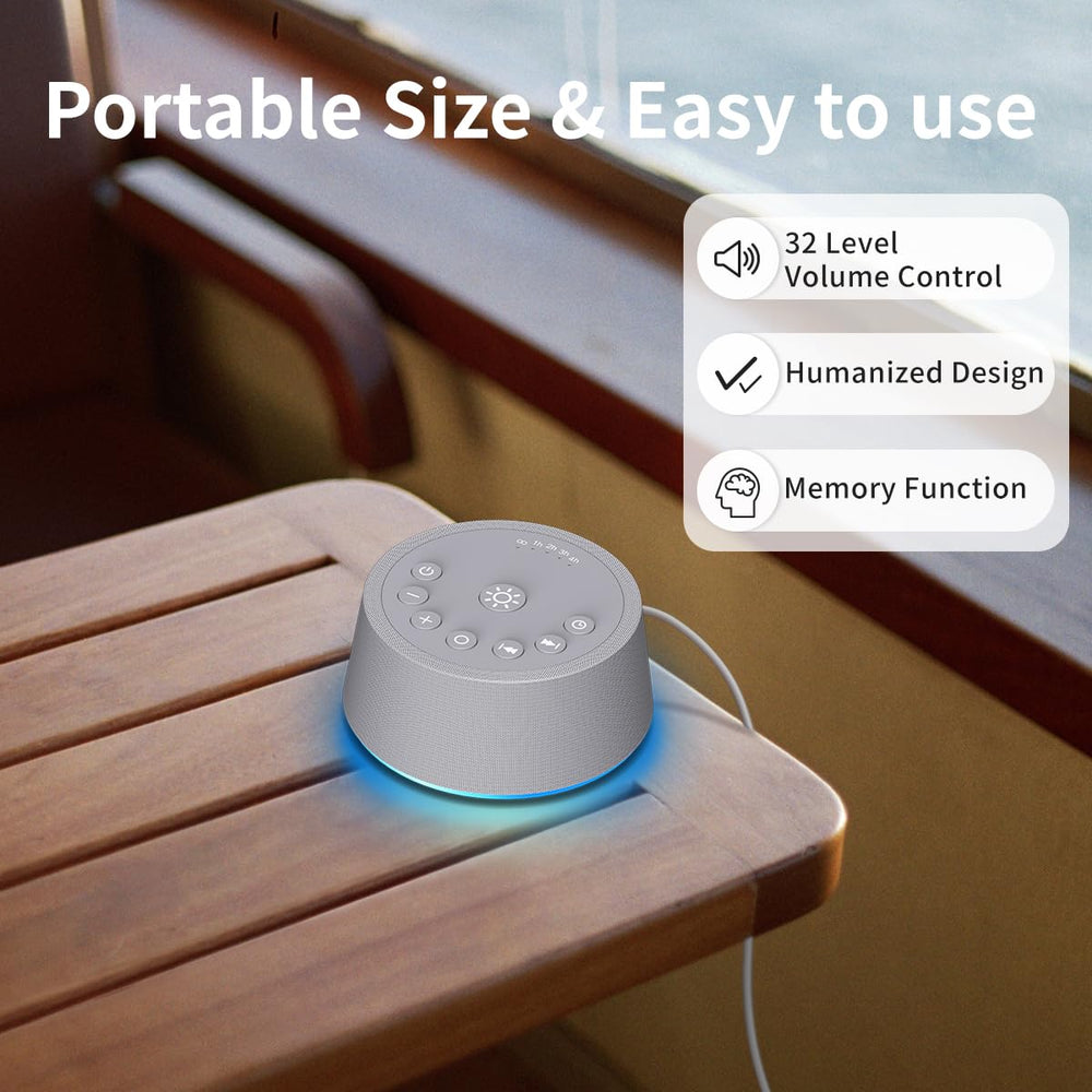 SoundLegend Sleep White Noise Machine remembers previous settings for quick setup.